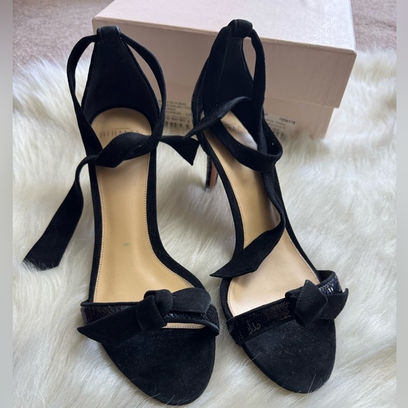 Alexandre Birman Clarita Bow Sequin Embellished Suede Sandals Tie Knot Ankle - Picture 2 of 5